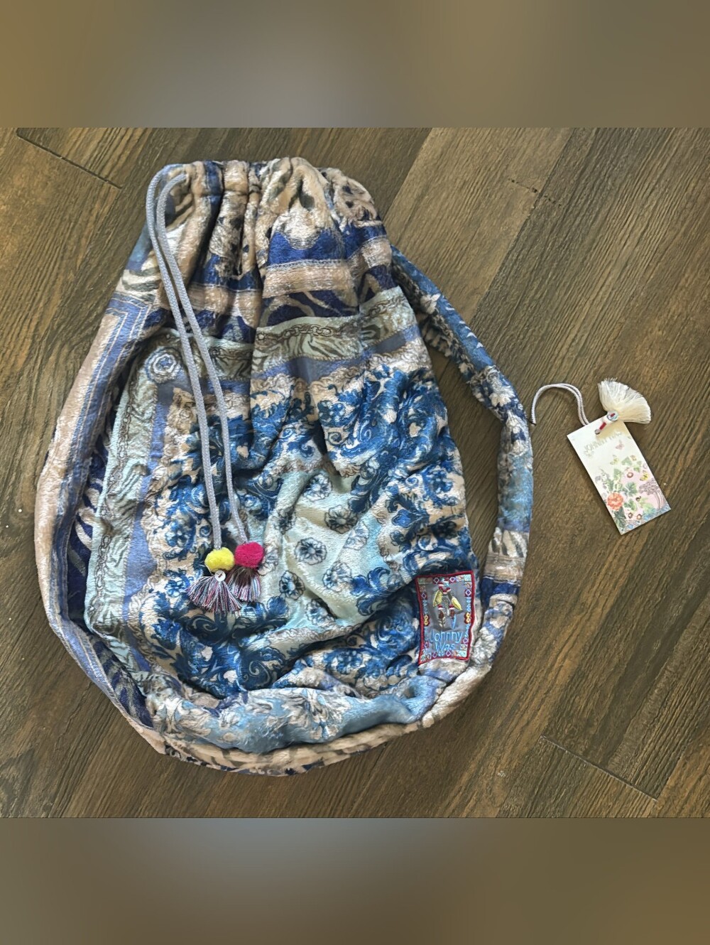 Johnny Was Boho Drawstring Bag, NWT